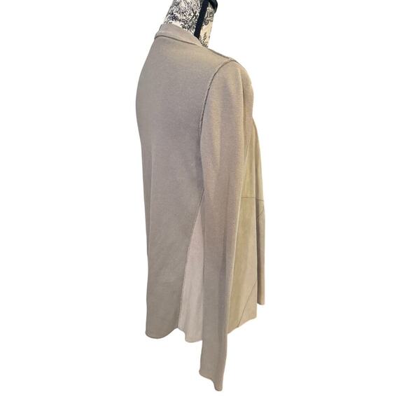 Elie Tahari Suede Draped Cardigan – Taupe – XS - Picture 3 of 6